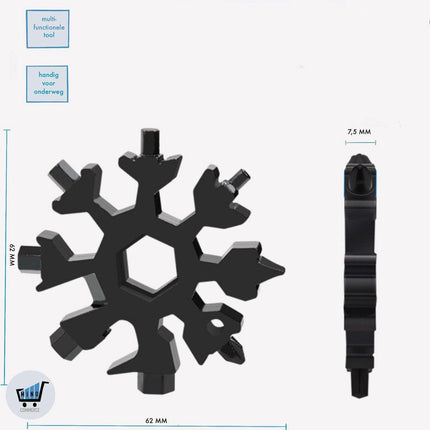 Snowflake - 18 in 1 Multifunctional tool – Stainless Steel Bottle Opener and Screwdriver..