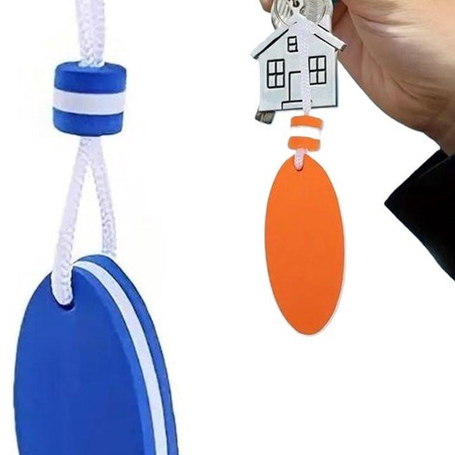 Floating Keychain | EVA Foam | For Large Keyring | Foam | Bumper | Key Float | Oval | Blue.