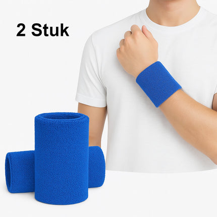 Wristband Set | Sweatband | Sweatbands | Wrist | Sports Bands | 2 Piece | Blue.