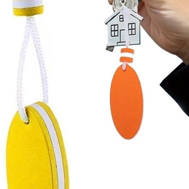 Floating Keychain | EVA Foam | For Large Keyring | Foam | Bumper | Key Float | Oval | Yellow.