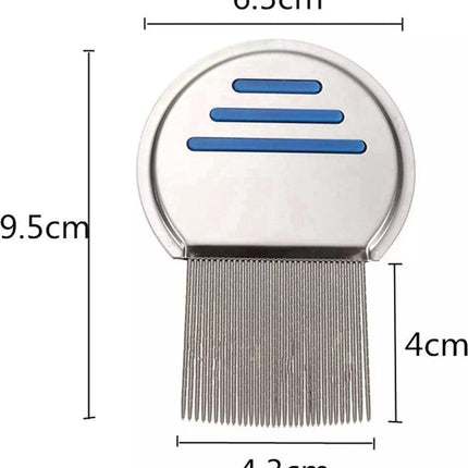 Set of 3 Lice Combs | Lice Brush | Flea Comb | Nits Comb | Dust Comb | Lice Remover | Stainless Steel | Green, Blue & Red.