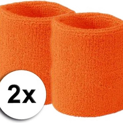 Wristband Set | Sweatband | Sweatbands | Wrist | Sports Bands | 2 Piece | Orange.
