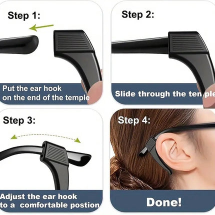 Anti-slip Ear Hooks for Glasses | Glasses Hooks | Glasses Holders | Sunglasses Hook | Silicone | Yellow | 2 Pieces.