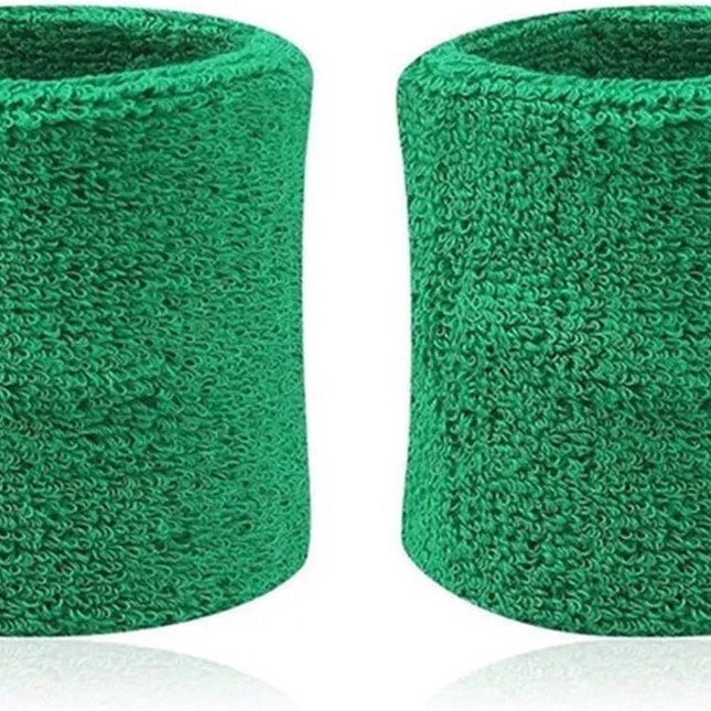 Wristband Set | Sweatband | Sweatbands | Wrist | Sports Bands | 2 Piece | Green