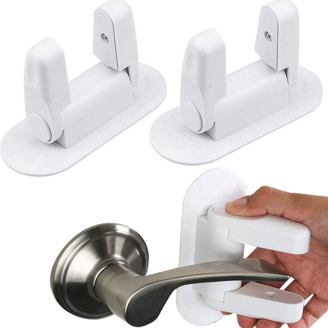 Door Handle Security for Children | Door Handle Lock | Child Safety Lock | Child Lock for Doors | Baby Door Handle Security | Set of 2.