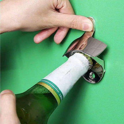 Wall Bottle Opener | Wall Bottle Opener | Wall Bottle Opener | Includes 2 Screws | Silver.