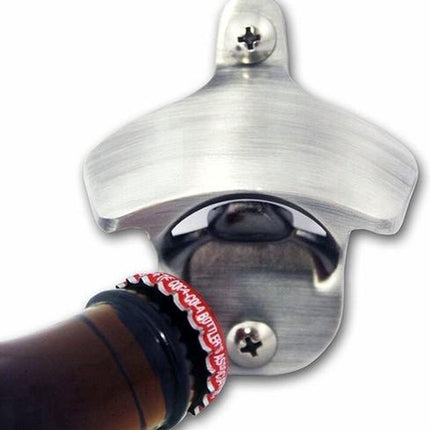 Wall Bottle Opener | Wall Bottle Opener | Wall Bottle Opener | Includes 2 Screws | Silver.
