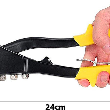 Rivet gun - Blind riveting tool - Pop rivet gun - with 4 tips for 2.4 mm, 3.2 mm, 4.0 mm, and 4.8 mm.
