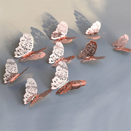 3D Wall Decoration Butterflies 12 Pieces | Wall Decoration | Wall Butterflies | Butterfly Wall Stickers | Rose Gold.
