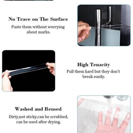 Nano Tape Extra Long! | Double-Sided Tape | Transparent | Reusable | Washable | 5 Meters.