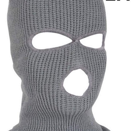 2x Facemask I Sports hat I Three-hole hat I Ski hat I Bivouac I Balaclava I One Size I Gray.