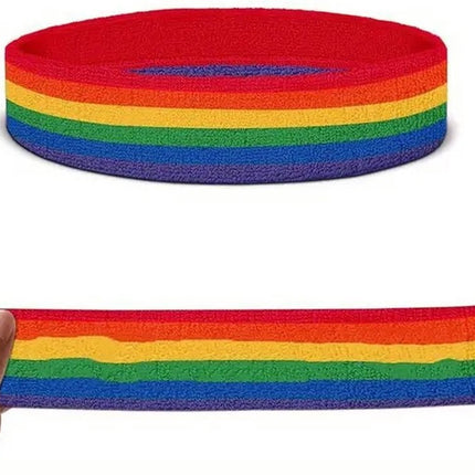 Set of Headband & 2x Wristbands Set | Sweatband | Sweatbands | Head and Wrist | Sports Band | Rainbow.