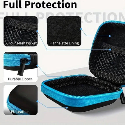 Earbud Storage Case for Earphnes | Case for In-ear Headphones | Earbud Case | Headphone Organizer | Charging Cable Storage Case | Black/Orange.