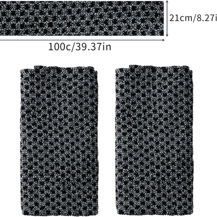 2-piece Japanese back scrubber set, exfoliating shower towel, extra-long exfoliating washcloth for men and women, scrub cloth for body cleansing and massage (black).