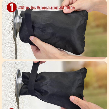 Kitchen faucet outdoor faucet covers for protection against frost in winter - 2-pack, thickened insulated pipe covers for outdoors, indispensable reusable waterproof faucet covers for garden maintenance, 15×20 cm, black.
