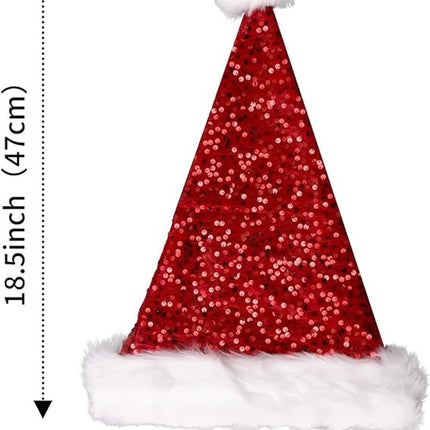 Santa Hat for Adults - Plush Santa Hat - Velvet Headwear - Lined and Dustproof.