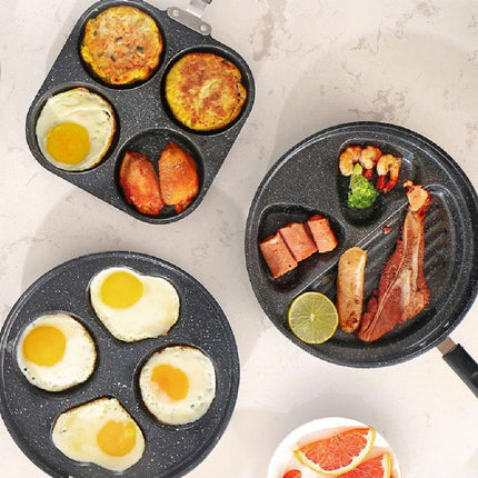 Non-stick egg pans - Cast iron egg frying pan - Breakfast burger egg pancake maker - for fried eggs, pancakes - Suitable for gas stoves and induction cooktops.