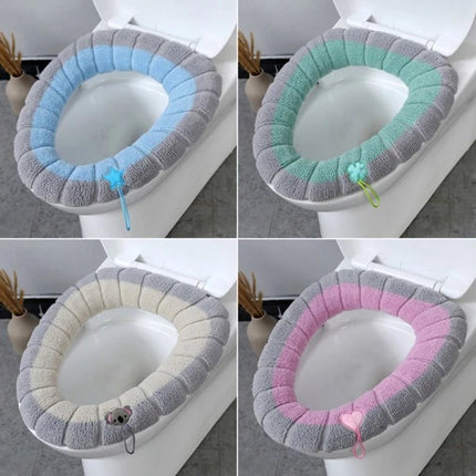 Toilet seat cushion 4-pack – Warm stretch, universal, washable.