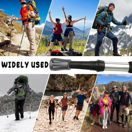 6-pack reinforced trekking pole tips - reinforced rubber tips for trekking poles, walking sticks, and hand trekking poles - universal non-slip replacement tips.