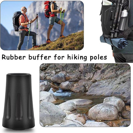 6-pack reinforced trekking pole tips - reinforced rubber tips for trekking poles, walking sticks, and hand trekking poles - universal non-slip replacement tips.