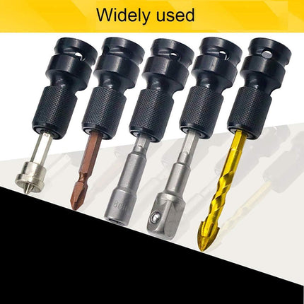 2-Pack Screwdriver Adapter - 1/2 inch Square Drive to 1/4 inch Hex Female - Suitable for Impact Air and Electric Wrenches - Black Hardened Steel Connector - Universal Tool Adapter.