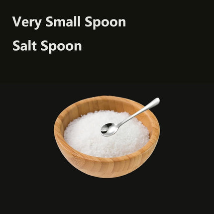 8 Mini Stainless Steel Spice Spoons - 7.3cm - For Salt, Sugar & Honey.