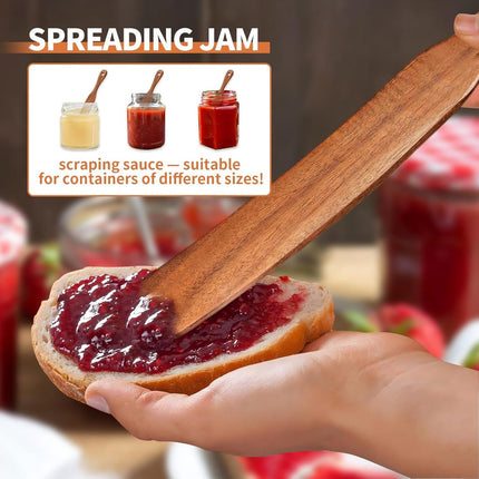 Slim wooden Spurtle - Sourdough spatula for baking and cooking - Smooth wooden finish - 28 cm Spurtle spoon for starter, flour and mixing - Natural wooden Spurtle spatula.