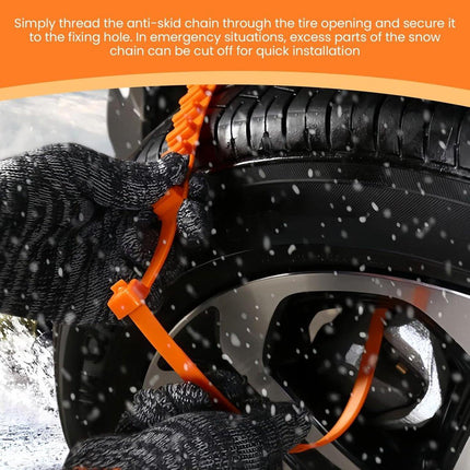 Snow Chain - Anti-slip for Car Tires - 8-pack - Reusable anti-slip cable ties - 88 x 4 cm - Adjustable tire chains - Suitable for cars, trucks, etc. - Universal snow chains - Anti-slip chains.