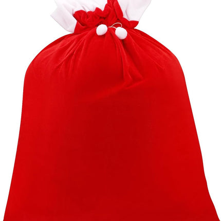 Large Santa Christmas Bag with Drawstring - Reusable Extra Large Christmas Bags - Red Soft Velvet Drawstring Bags for -100*70cm - Gift Wrapping, Party and Tree Decoration.