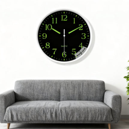 Luminous digital quartz wall clock - 20 cm - Modern minimalist silent clock for living room and bedroom - Stylish wall clock for home use.