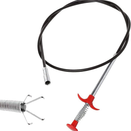 Sink plunger - Flexible drain cleaner - Gripper with 4 claws - For kitchen sink and bath - Retractable poles (160 cm)