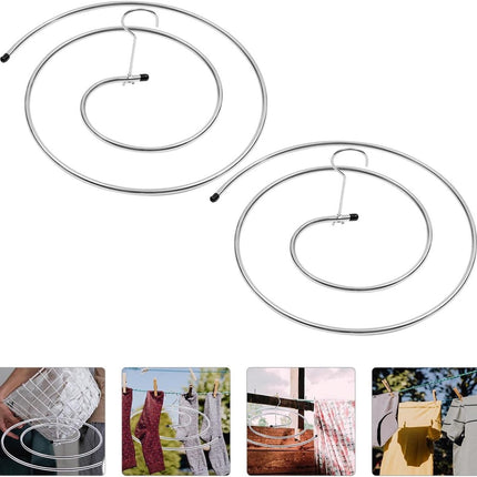 Spiral Drying Rack - 2-Piece Set - Windproof - For Bedding, Towels & Clothing - Rotatable & Space-Saving.