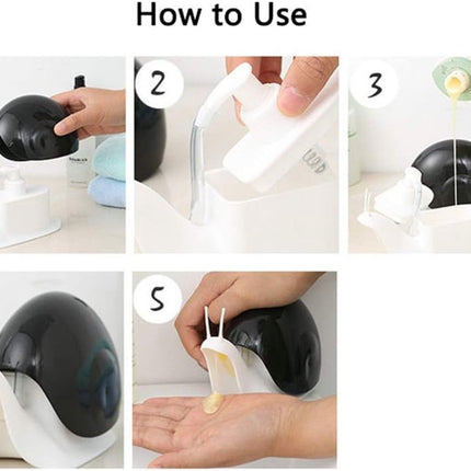 Soap dispenser - Cute soap dispenser in the shape of a snail, suitable for kitchens, bathrooms, etc. (120 ml) (brown).