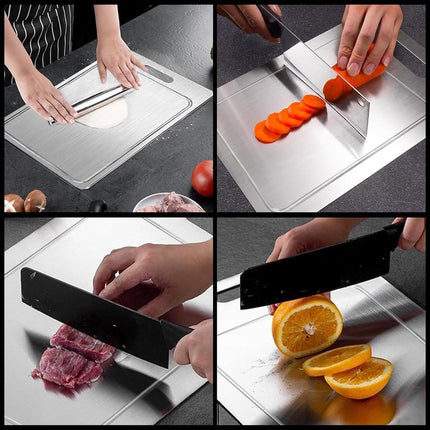 Kitchen cutting board - New grooved cutting board - Double-sided cutting board - Suitable for cutting meat, fruit, and vegetables (25.8 x 15 cm).