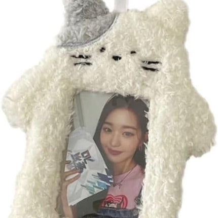 Card Holder Men & Women -Card Holder- Card Holder Cards-1 White Photo Card Holder - Cartoon Plush Photo Card Holder Outdoor Girl - ID Card Holder - Protective Sleeve - Card Holder Student Rabbit Identification Badge Supplies.
