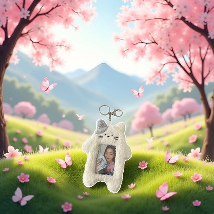 Card Holder Men & Women -Card Holder- Card Holder Cards-1 White Photo Card Holder - Cartoon Plush Photo Card Holder Outdoor Girl - ID Card Holder - Protective Sleeve - Card Holder Student Rabbit Identification Badge Supplies.