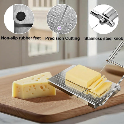 Cheese Slicer with Measuring Scale - 6 Interchangeable Blades - Precision Cutting - Dishwasher Safe - Cheese Lovers & Home Use.