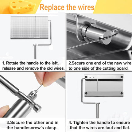 Cheese Slicer with Measuring Scale - 6 Interchangeable Blades - Precision Cutting - Dishwasher Safe - Cheese Lovers & Home Use.