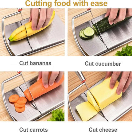 Cheese Slicer with Measuring Scale - 6 Interchangeable Blades - Precision Cutting - Dishwasher Safe - Cheese Lovers & Home Use.