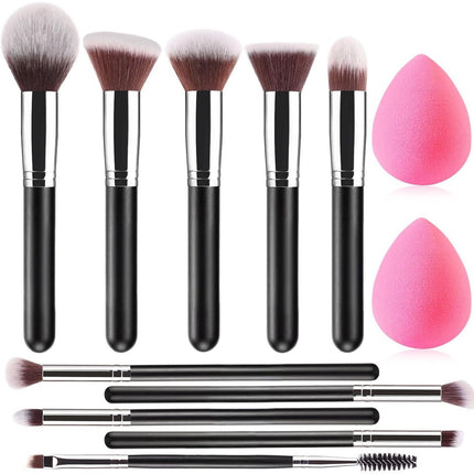 Make Up Brush Set - Brush Sets - Foundation Brush - Eyeshadow Brushes - Powder Brush - Makeup Brushes - Eyebrow Brush (12-piece).