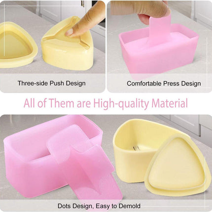 Onigiri mold - 3-pack Musubi press maker Triangular rice ball mold maker - Kids' lunch Bento and DIY at home.