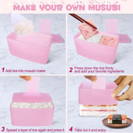 Onigiri mold - 3-pack Musubi press maker Triangular rice ball mold maker - Kids' lunch Bento and DIY at home.