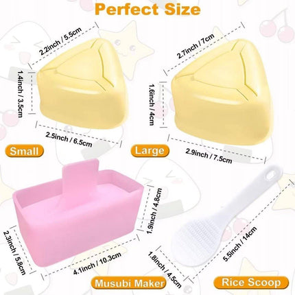 Onigiri mold - 3-pack Musubi press maker Triangular rice ball mold maker - Kids' lunch Bento and DIY at home.
