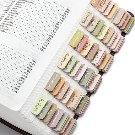 Bible Index Tab Set (5 pieces, 75 stickers) - Removable and replaceable laminated tabs for easy navigation - Decorative Bible accessories for women and men - Christian gifts.
