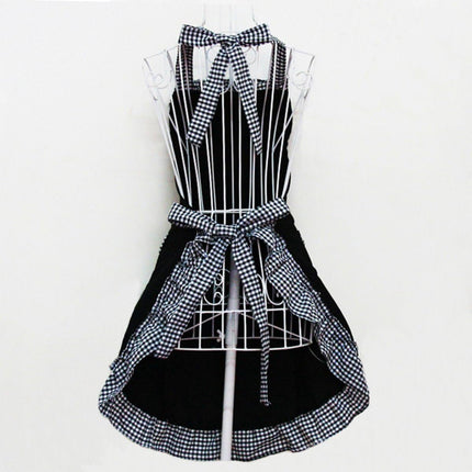 Kitchen Apron - Catering Apron - Pottery Apron - BBQ Apron - Painting Apron - Carpenter's Apron - flirty vintage aprons for womanly girls with pockets as a Mother's Day gift (black).