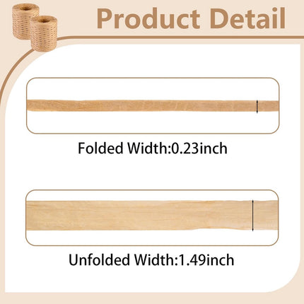 2 rolls of raffia ribbon - natural raffia paper twine - gift wrapping Christmas crafting DIY decoration - 1/4 inch (kraft).