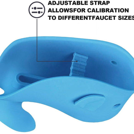Bath Faucet Cover - Soft silicone safety protector for children, toddlers, and babies - Cute whale design, nice bath gift for children - blue.
