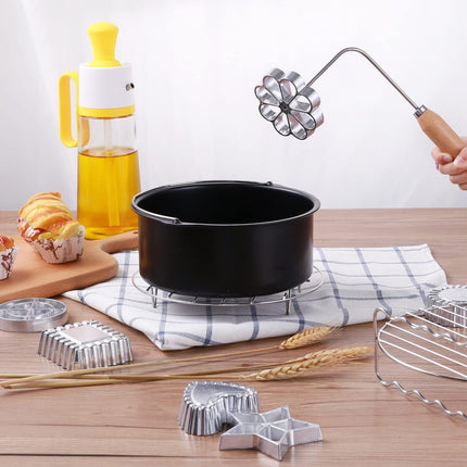 4-Piece Rosette Shaper Set - Cast Aluminum with Wooden Handle - For Coffee Cookies, Bunuelos & Funnel Cookies.