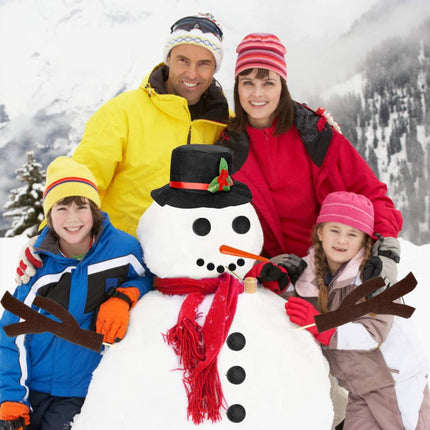 16-Piece Snowman Decoration Set - Christmas Winter Party - Reusable - Non-woven Velour.