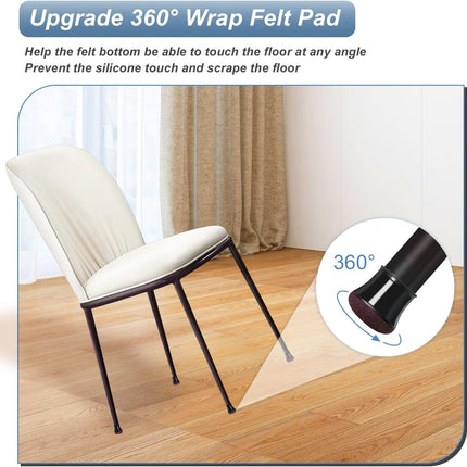 Chair Leg Caps - Chair Leg Protectors - 17-22mm - with Anti-Scratch Felt - Chair Leg Protectors - Floor Protection - Chair Leg Covers - 24 Pieces - Black - Round.